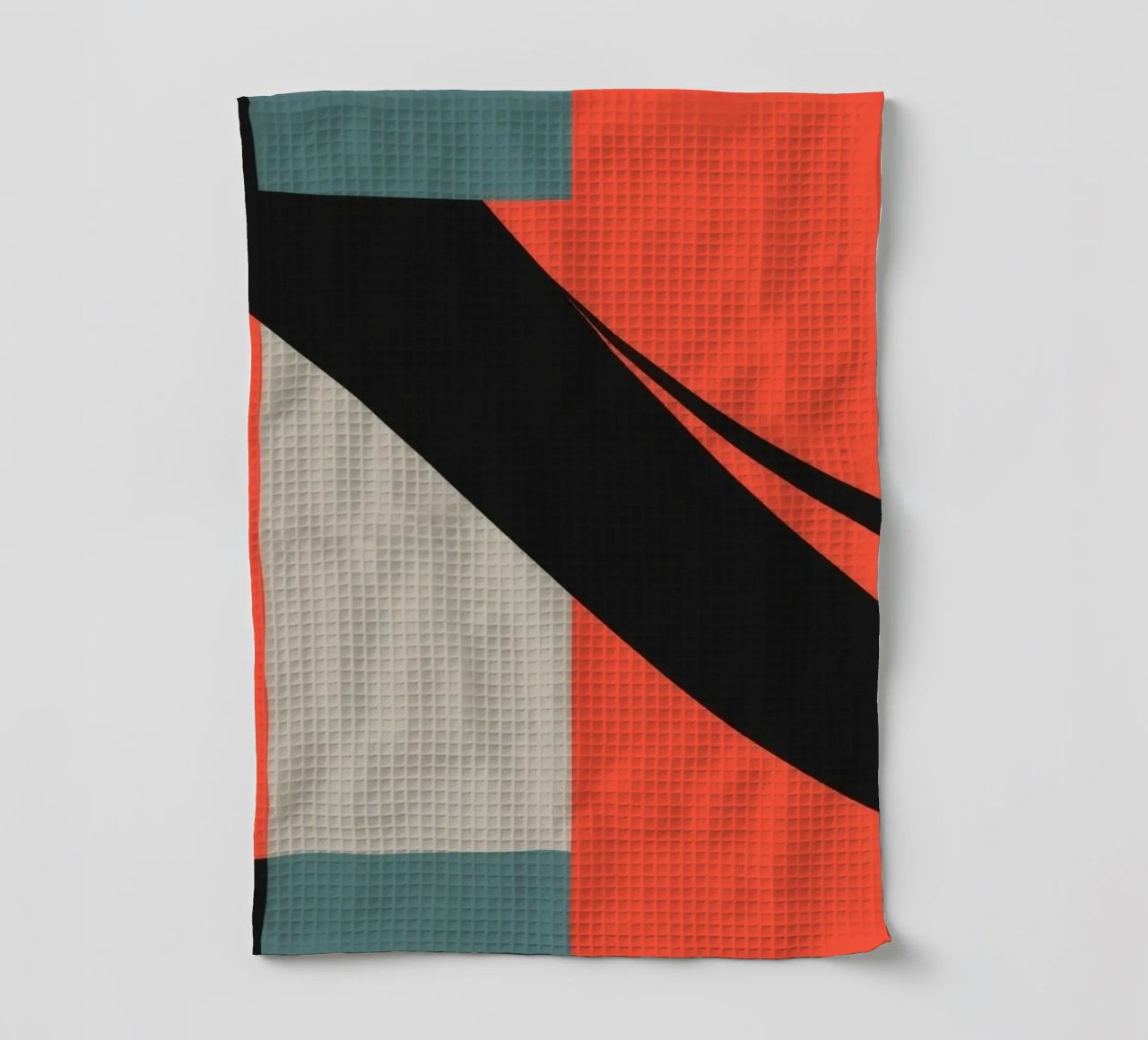 Colorful abstract pattern with geometric shapes and flowing tea towel by DesignDoodle