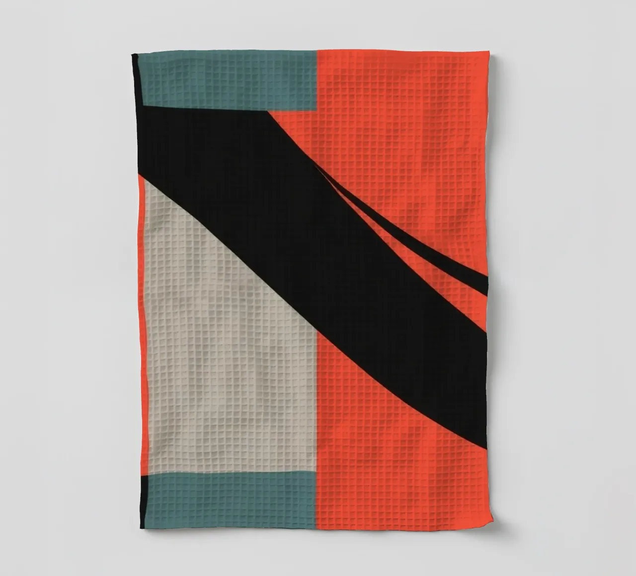 Colorful abstract pattern with geometric shapes and flowing tea towel by DesignDoodle