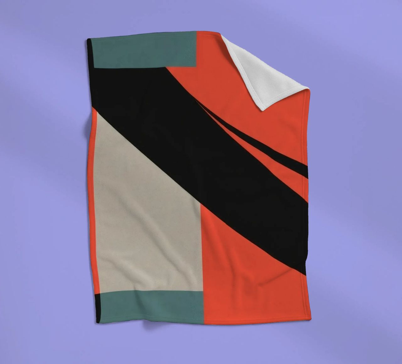 Colorful abstract pattern with geometric shapes and flowing fleece blanket by DesignDoodle
