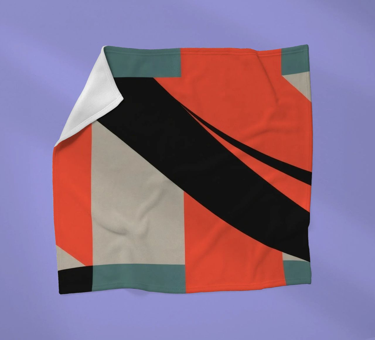 Colorful abstract pattern with geometric shapes and flowing fleece blanket by DesignDoodle