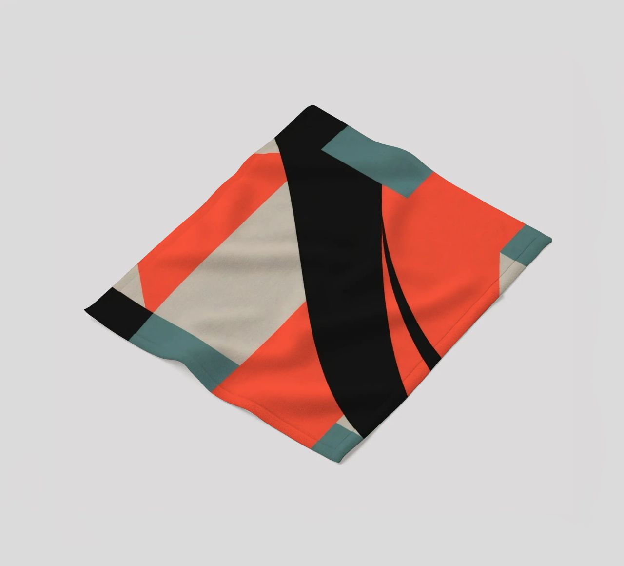Colorful abstract pattern with geometric shapes and flowing fleece blanket by DesignDoodle
