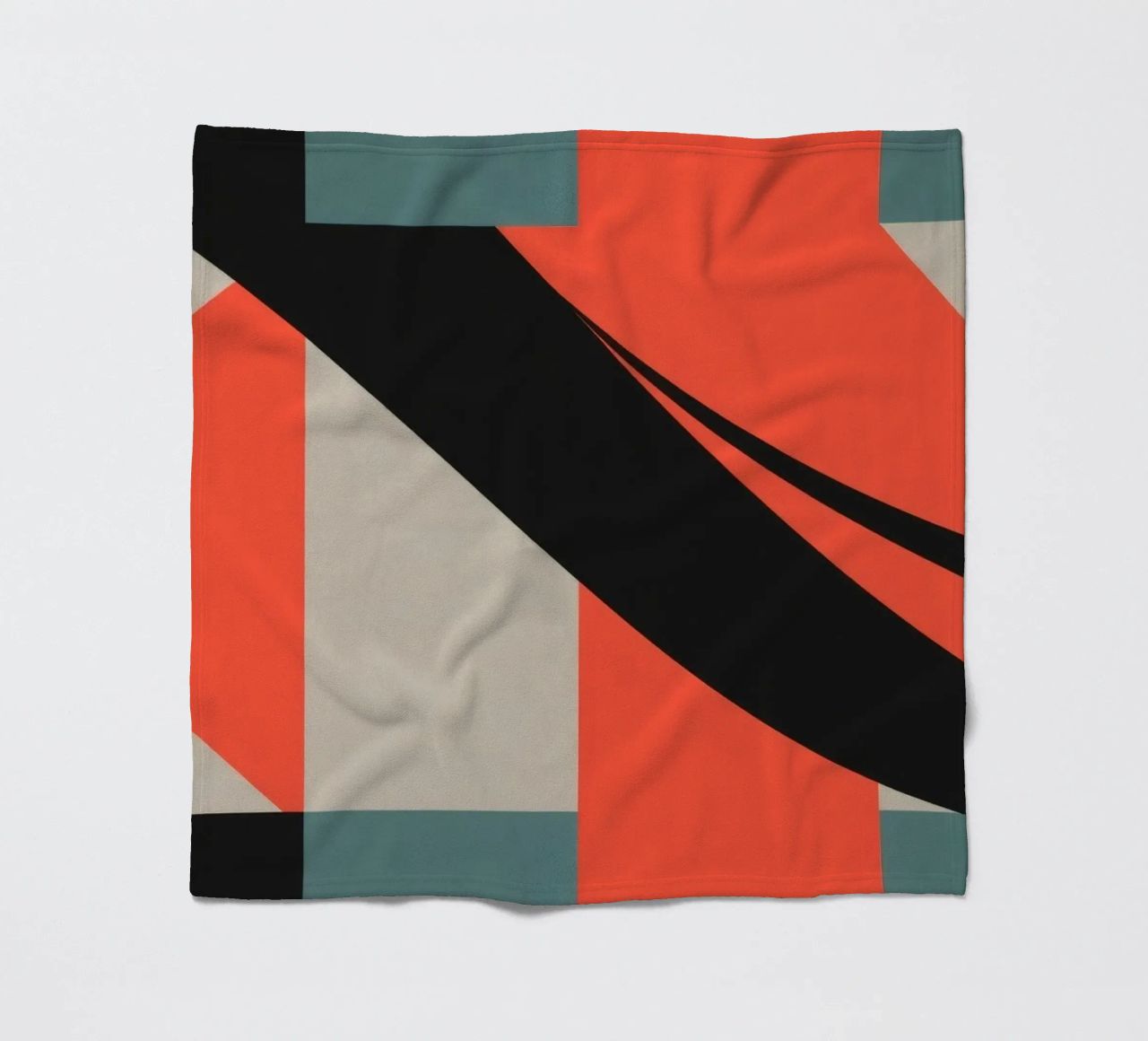 Colorful abstract pattern with geometric shapes and flowing fleece blanket by DesignDoodle