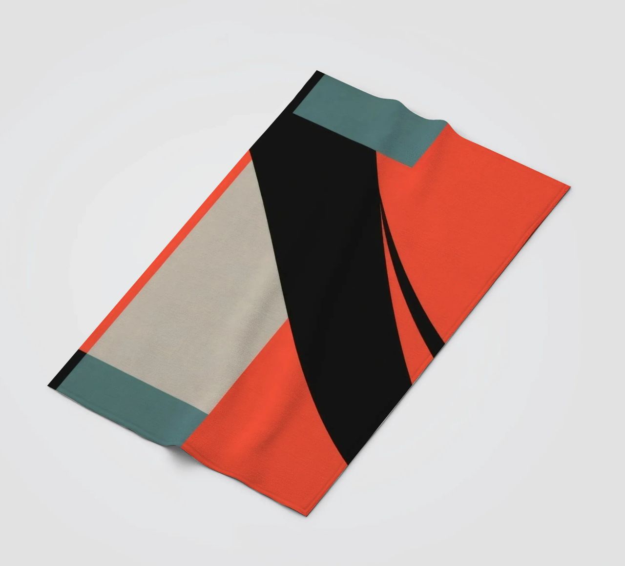 Colorful abstract pattern with geometric shapes and flowing fleece blanket by DesignDoodle