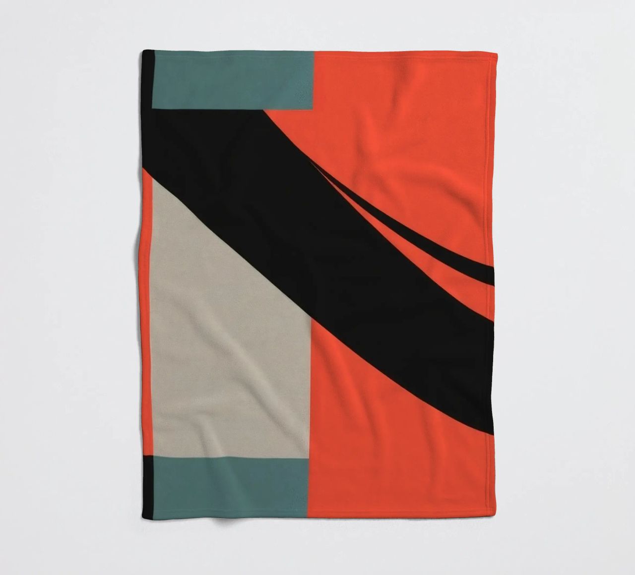 Colorful abstract pattern with geometric shapes and flowing fleece blanket by DesignDoodle