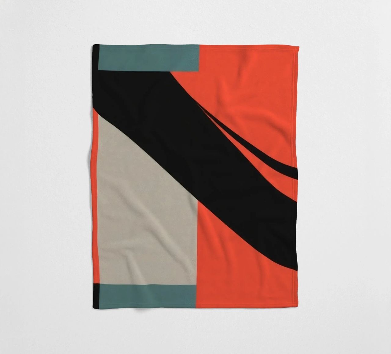 Colorful abstract pattern with geometric shapes and flowing fleece blanket by DesignDoodle