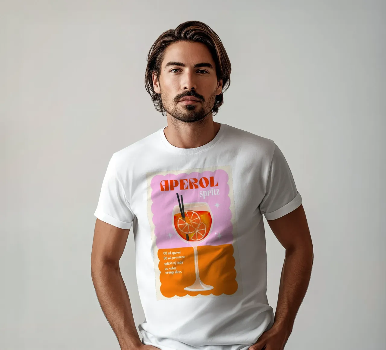 Aperol Spritz Cocktail Druck T-Shirt von PrintStudio