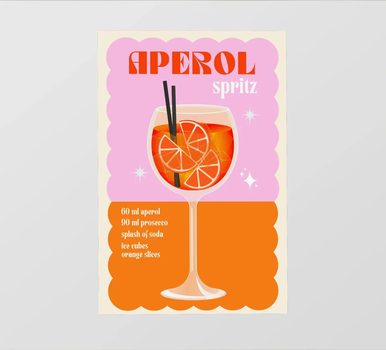 Cóctel Aperol Spritz Print lámina retroiluminada de PrintStudio