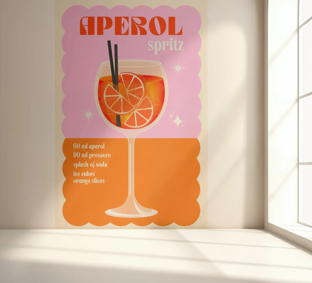Aperol Spritz Cocktail Druck Fototapete von PrintStudio