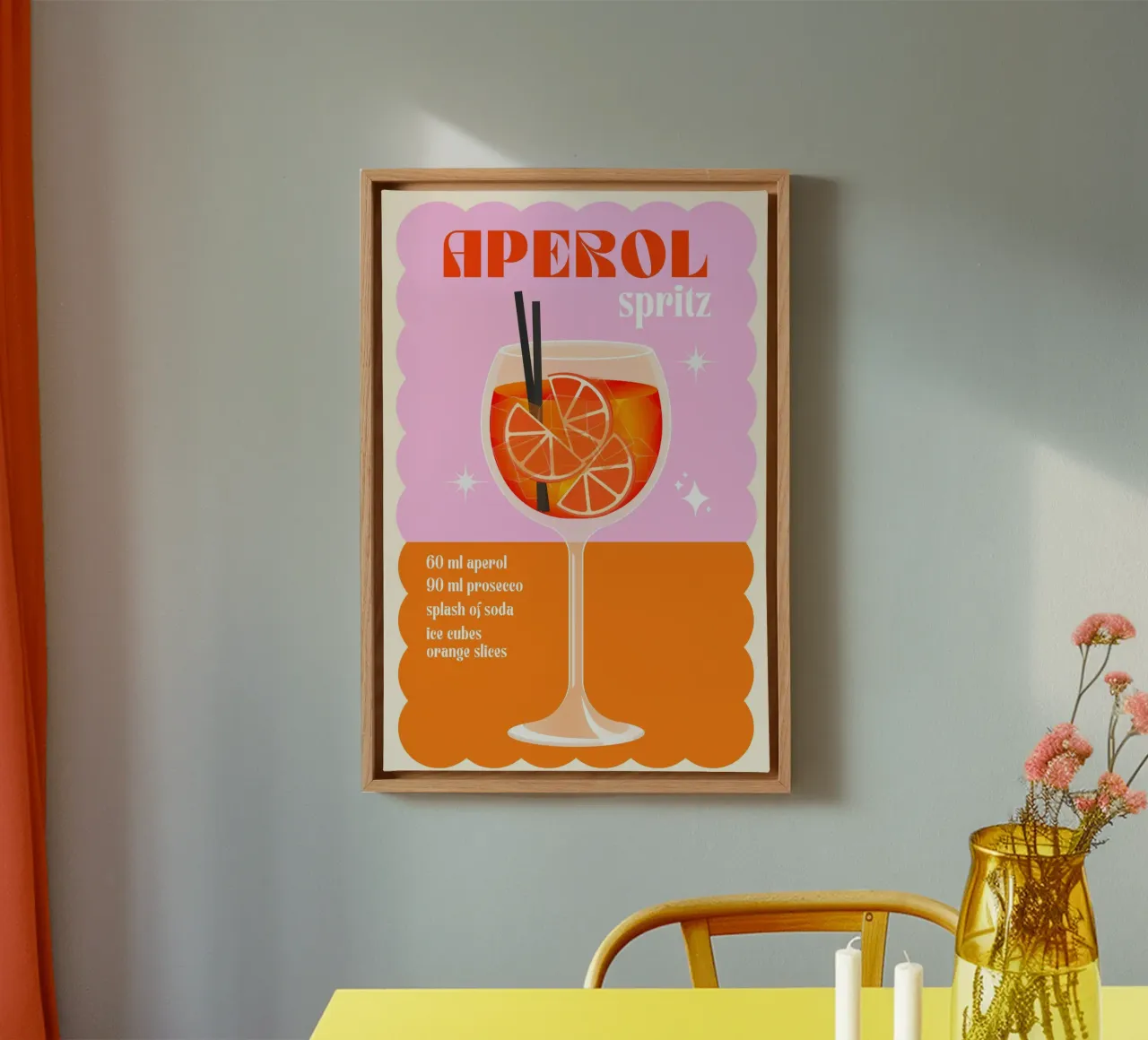 Stampa Aperol Spritz Cocktail tela con Cornice a cassetta da PrintStudio