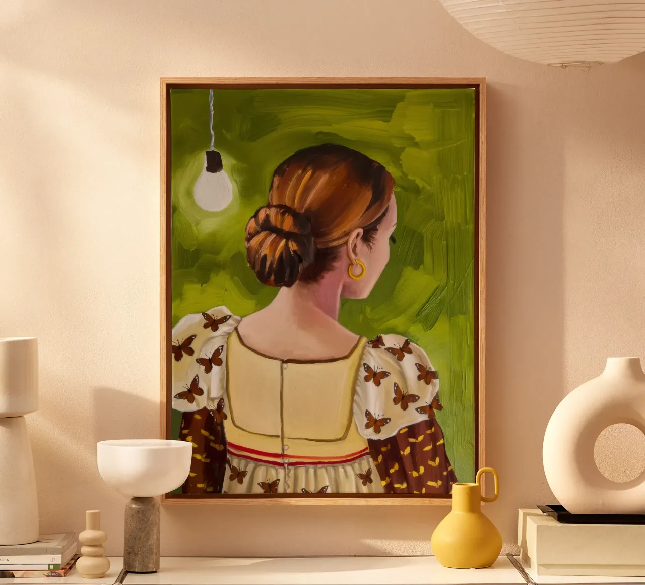 Goudgroene elegantie canvas met Baklijst van Ebony Carpenter