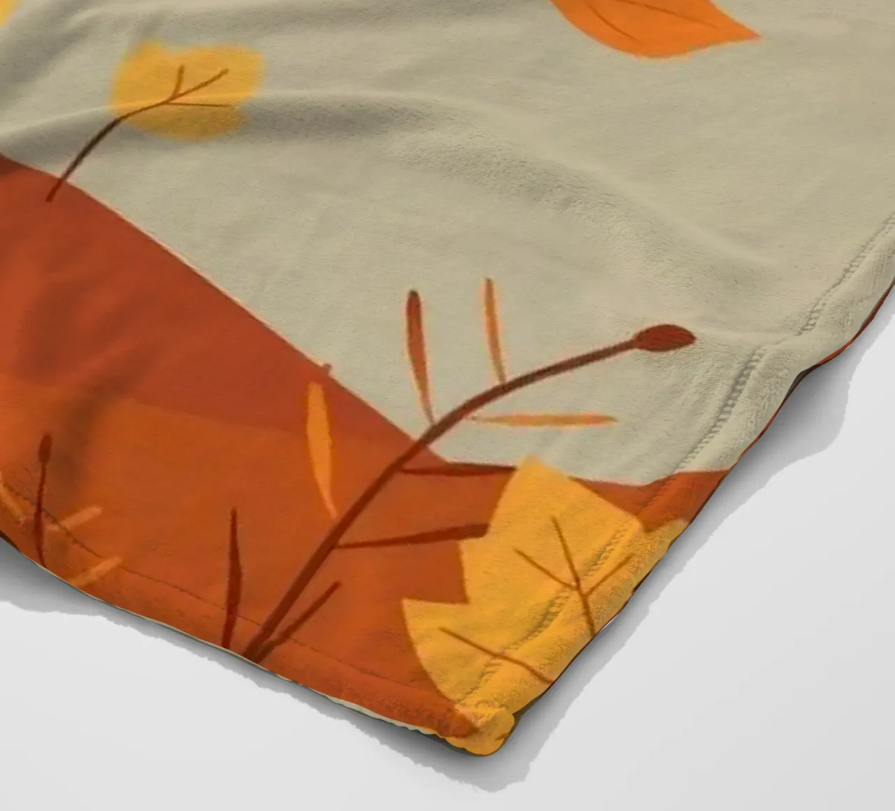 Colorful autumn landscape with falling leaves and bare trees fleece blanket by DesignDoodle