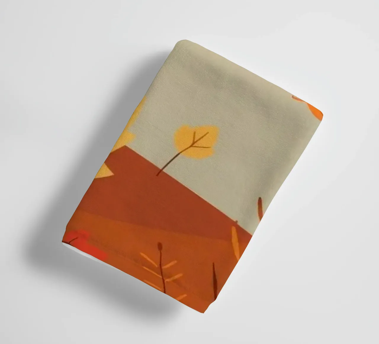 Colorful autumn landscape with falling leaves and bare trees towel by DesignDoodle