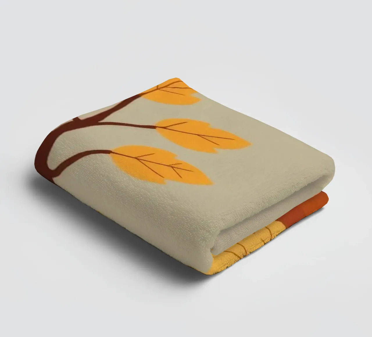 Colorful autumn landscape with falling leaves and bare trees towel by DesignDoodle