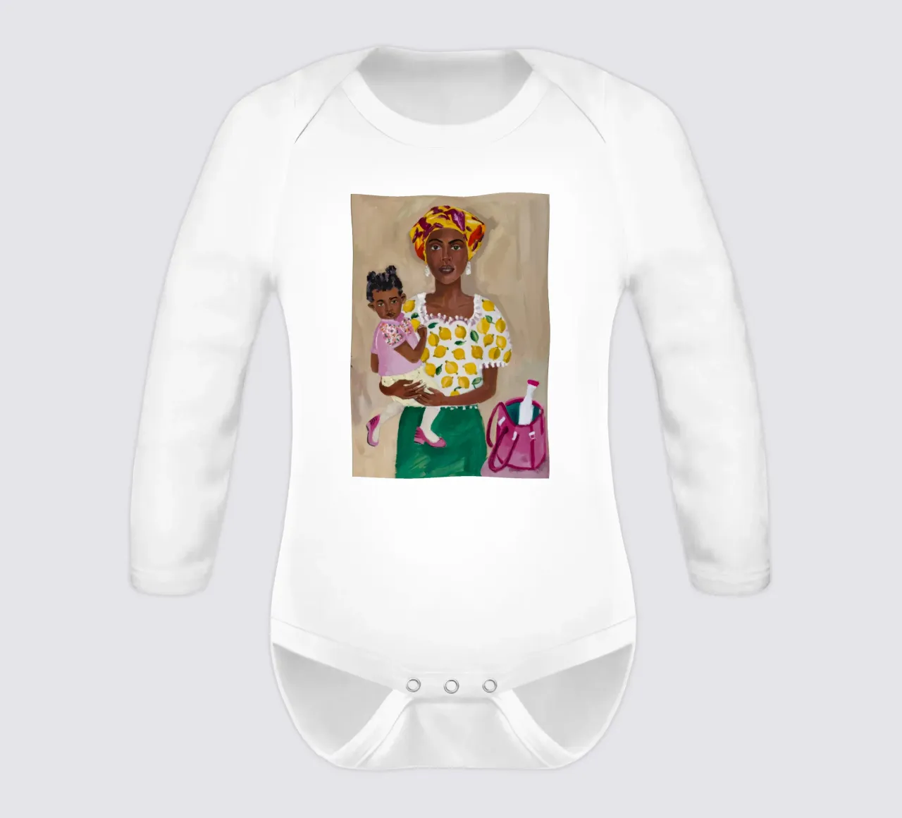Mütterliche florale Umarmung Langarm Babybody von Ebony Carpenter