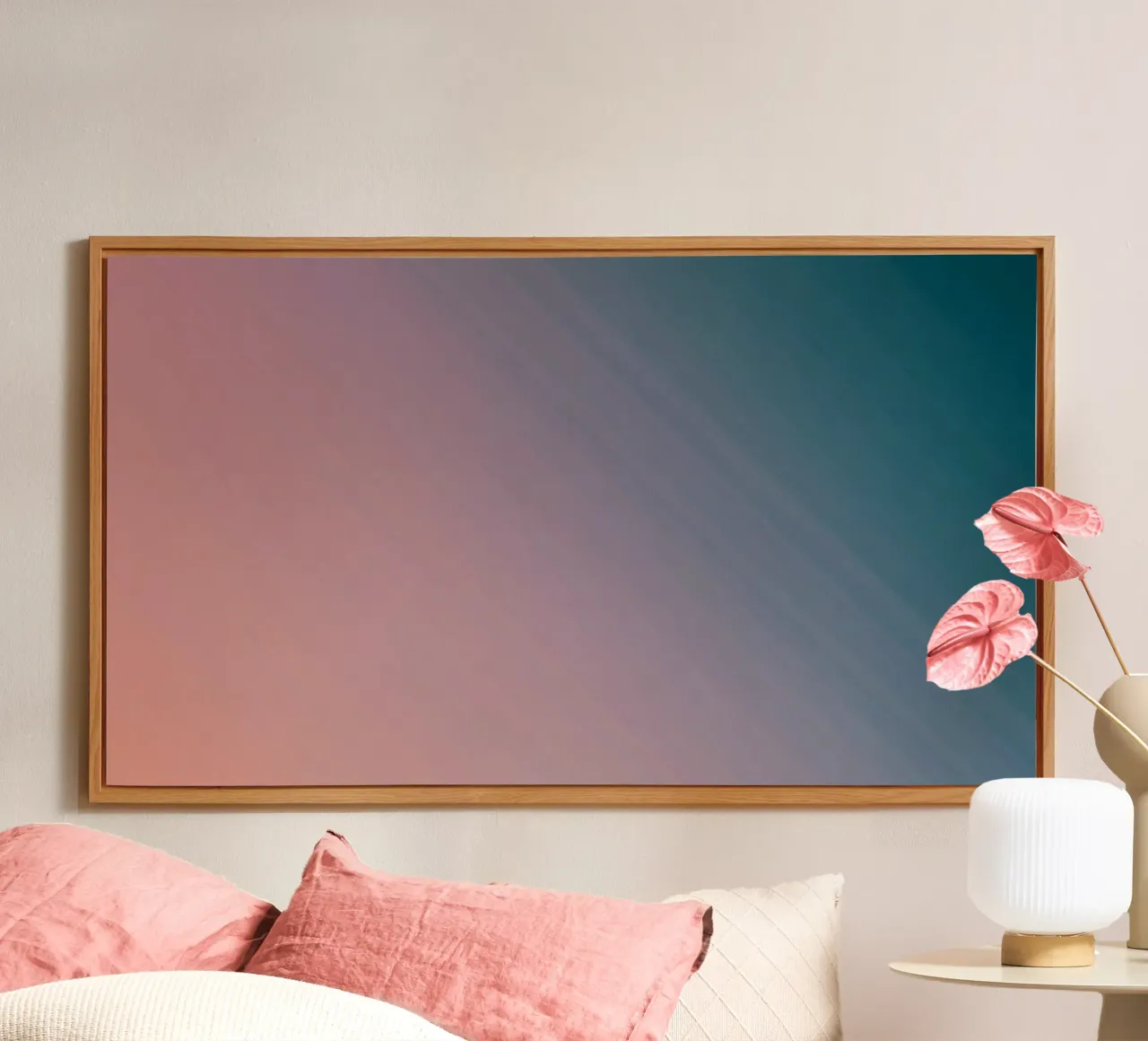 Sfumature di colore che vanno dal caldo pesca al freddo verde acqua. alluminio dibond da DesignDoodle