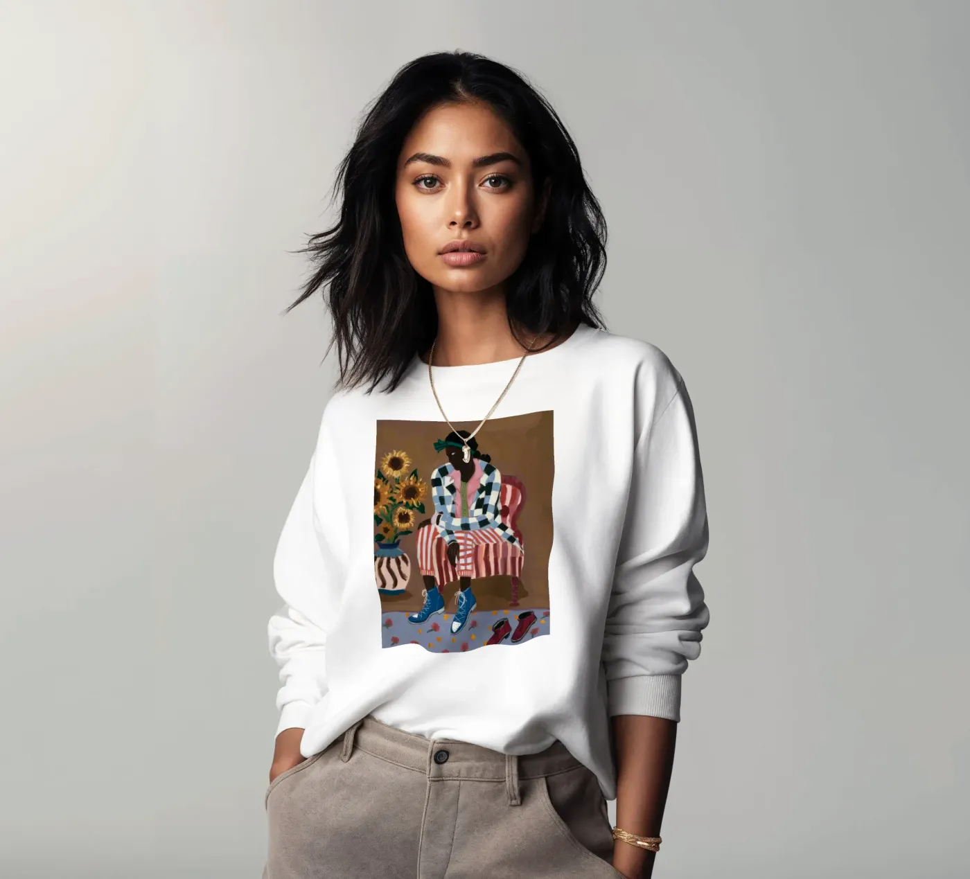 Rustic Striped Reflection sweatshirt by Ebony Carpenter