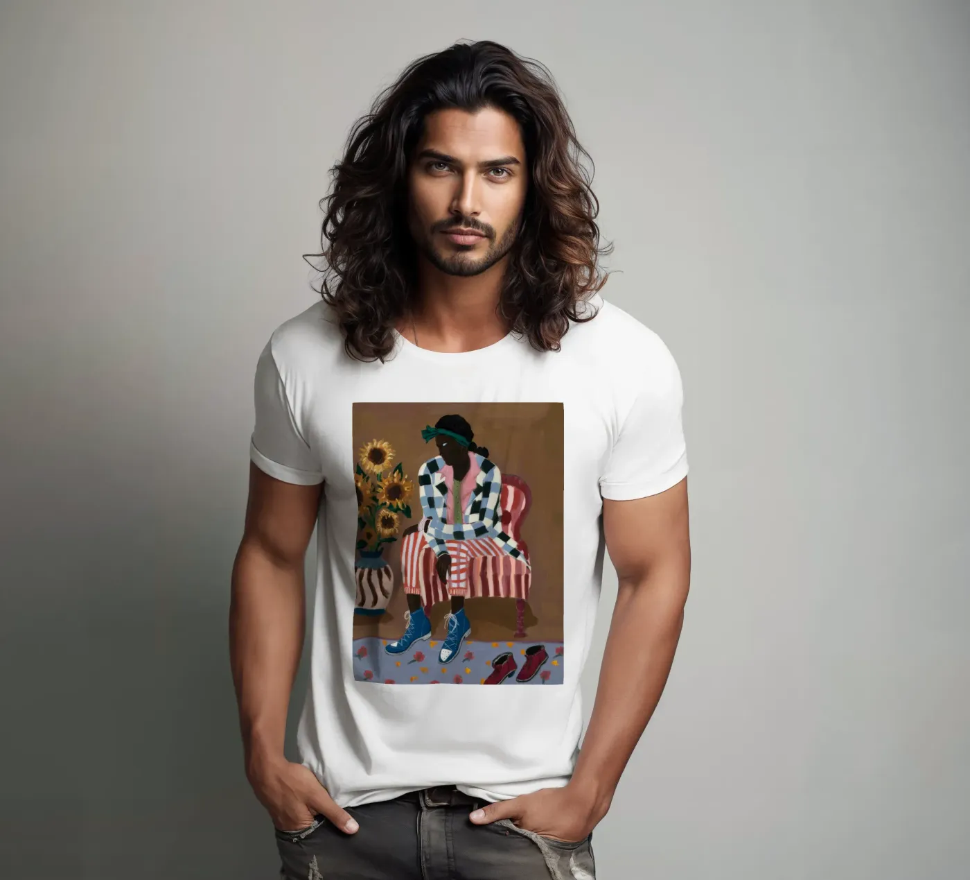 Rustic Striped Reflection t-shirt by Ebony Carpenter