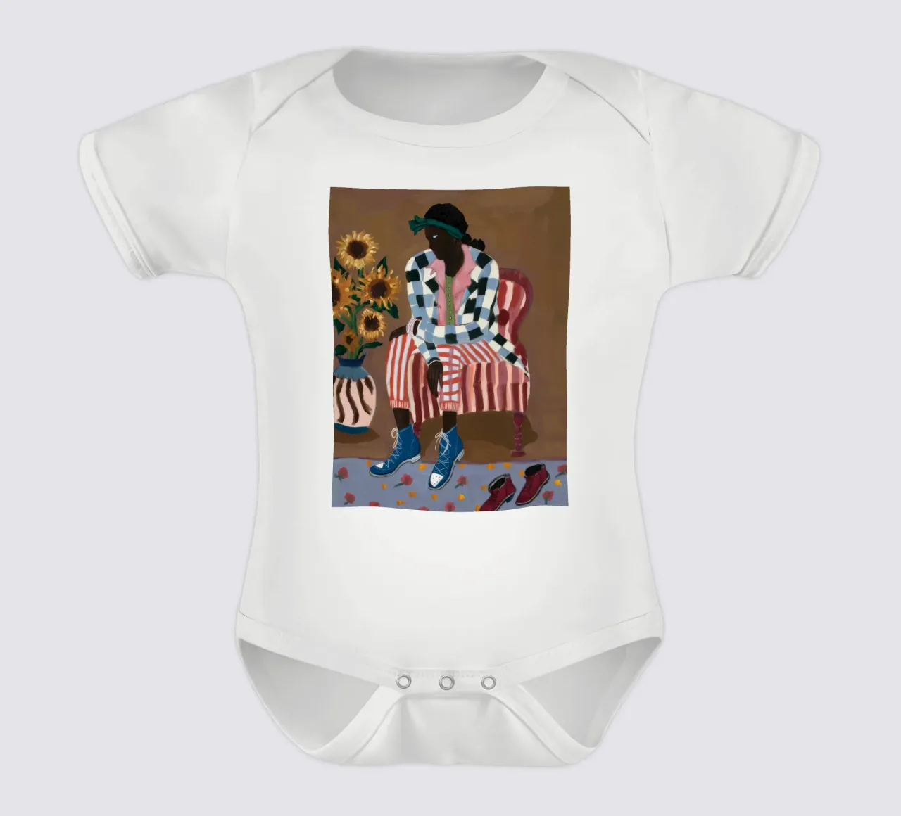 Riflesso rustico a righe body neonato maniche corte da Ebony Carpenter