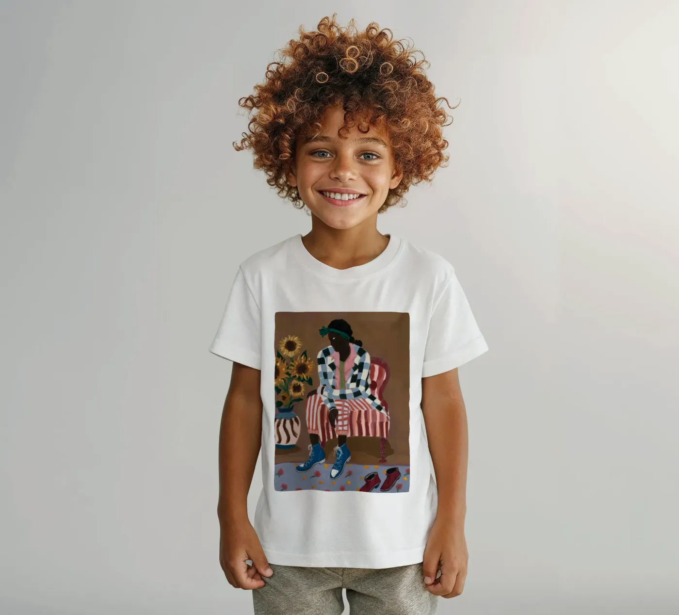 Rustiek gestreepte reflectie kinder t-shirt van Ebony Carpenter