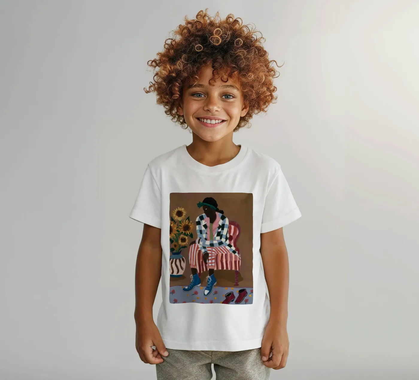 Rustic Striped Reflection kinder t-shirt van Ebony Carpenter