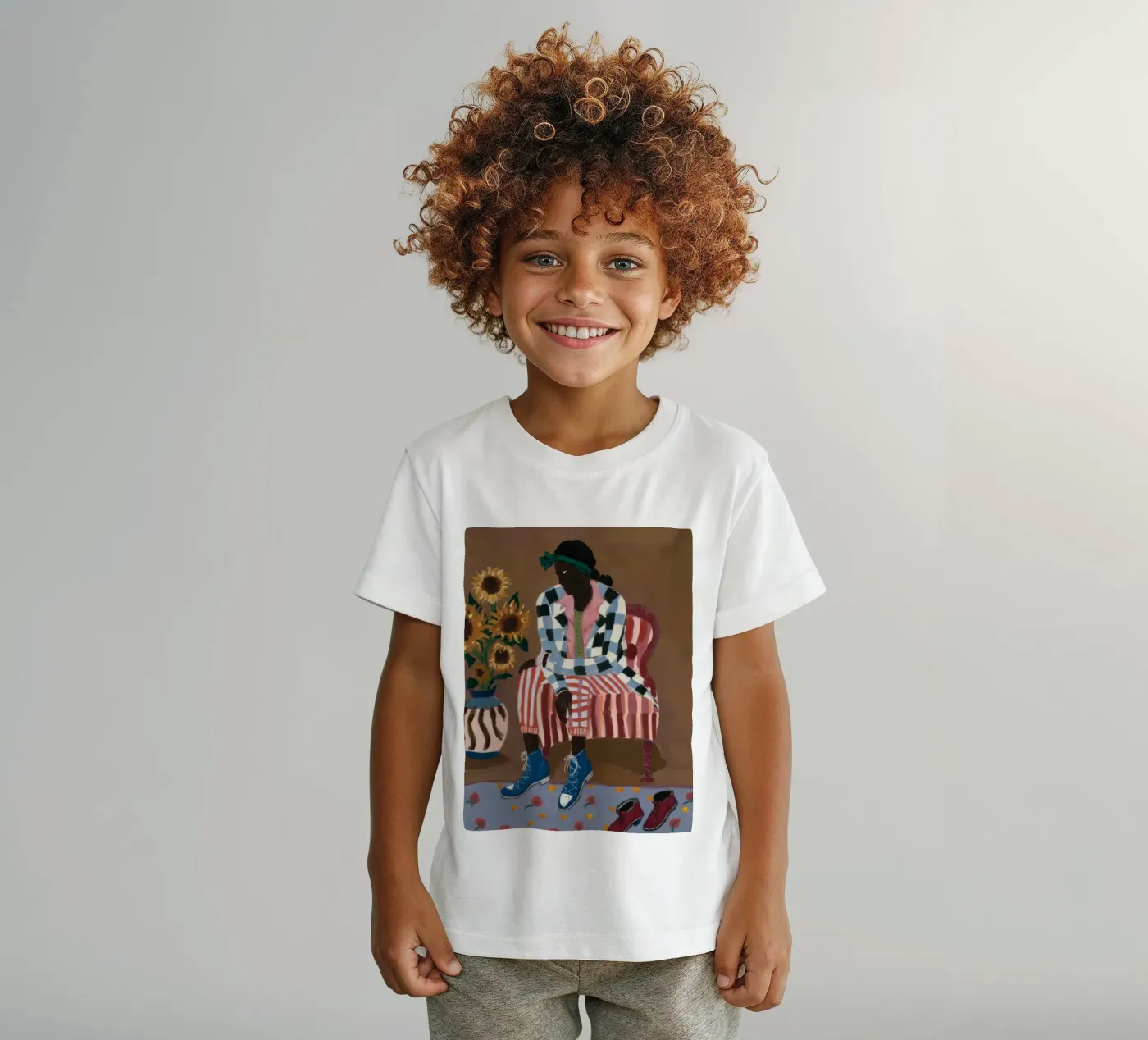 Rustiek gestreepte reflectie kinder t-shirt van Ebony Carpenter
