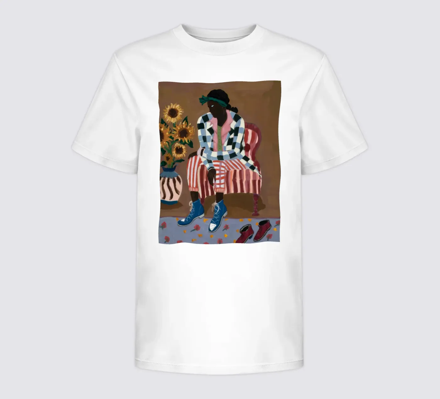 Rustiek gestreepte reflectie kinder t-shirt van Ebony Carpenter