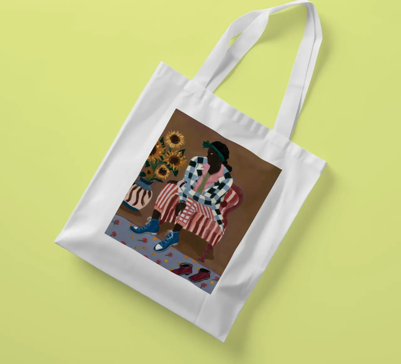 Riflesso rustico a righe borsa in juta da Ebony Carpenter