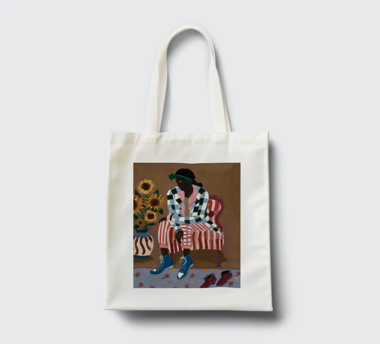 Riflesso rustico a righe borsa in juta da Ebony Carpenter