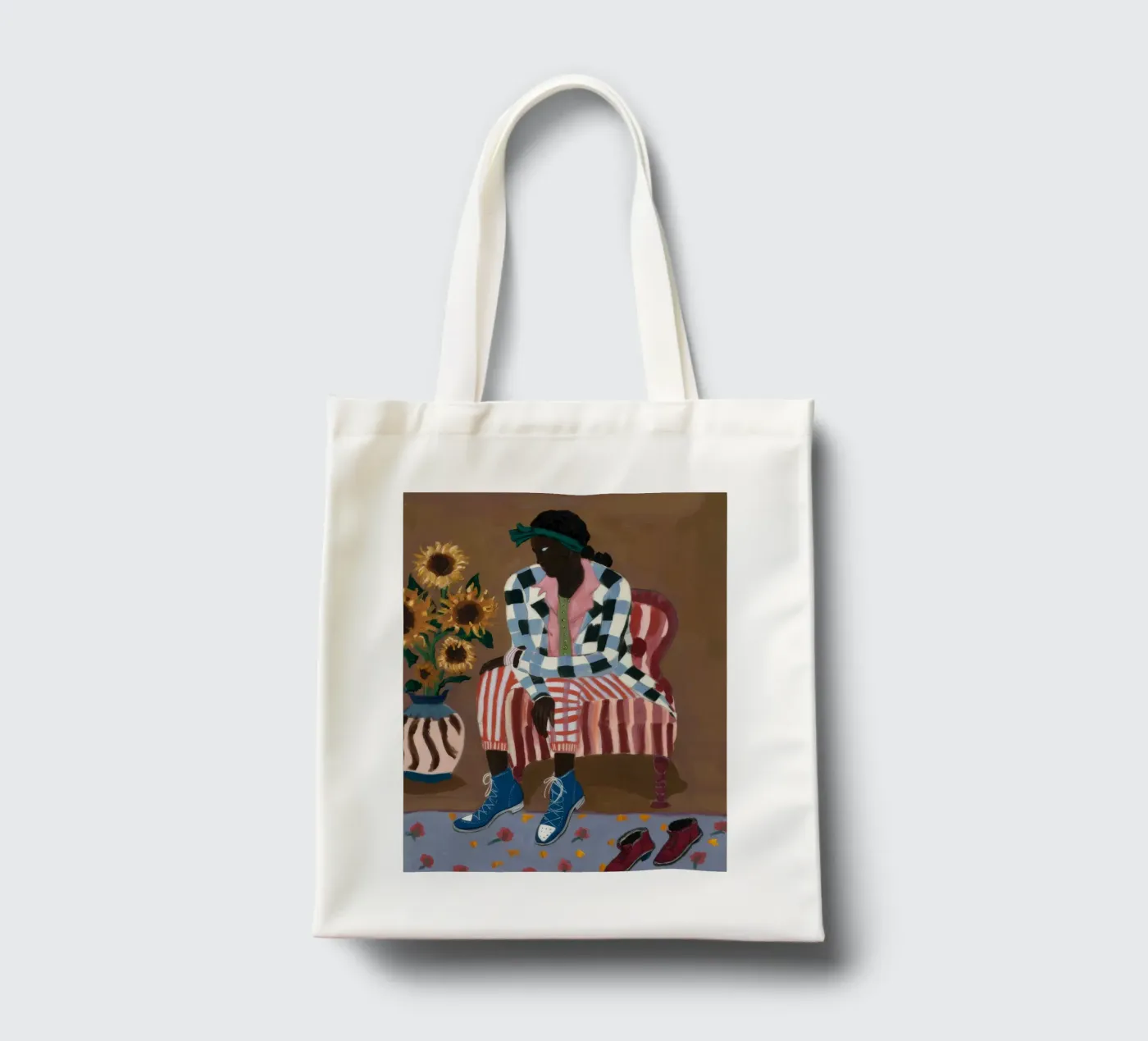 Rustic Striped Reflection borsa in juta da Ebony Carpenter