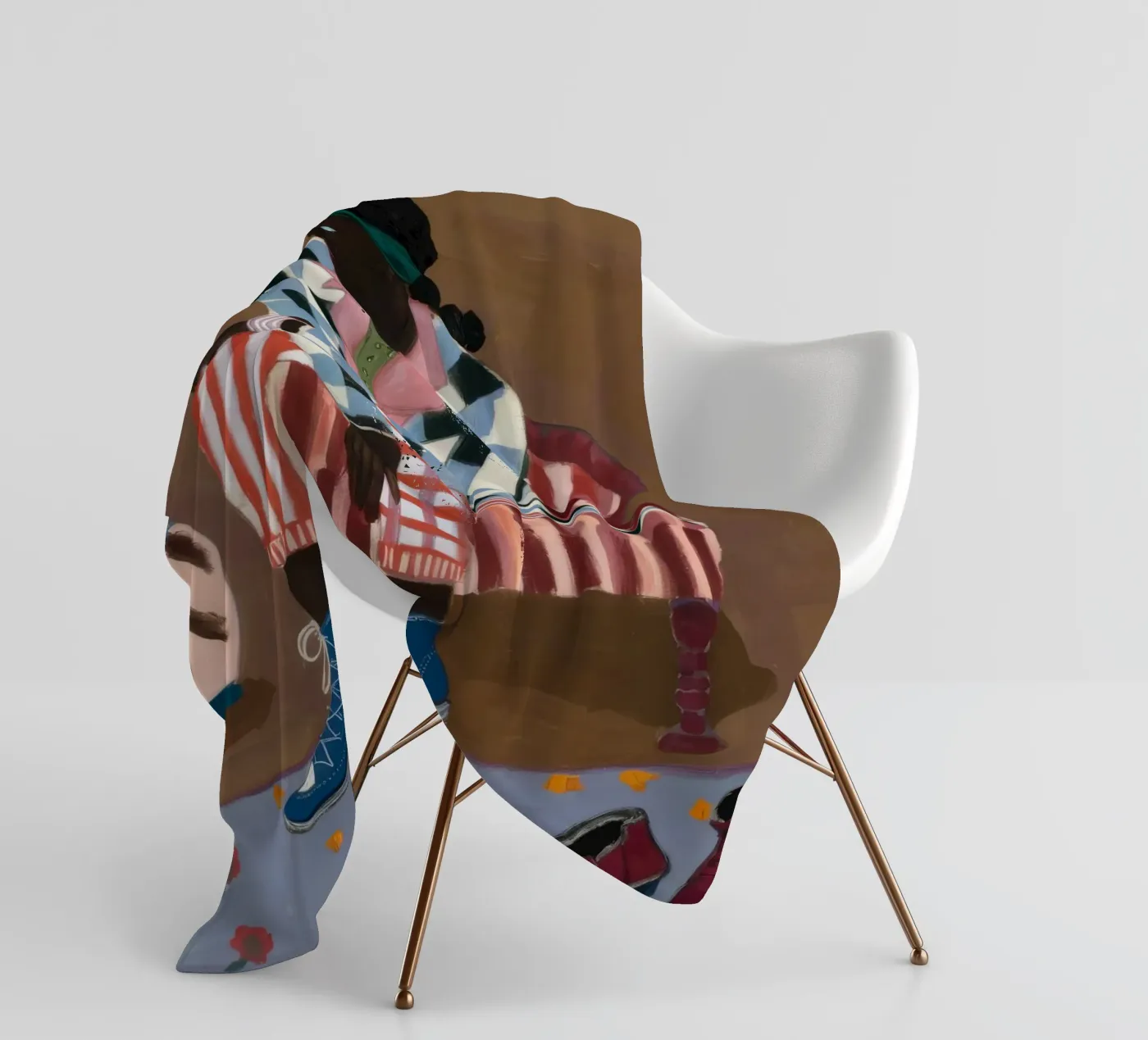 Rustic Striped Reflection fleece blanket by Ebony Carpenter