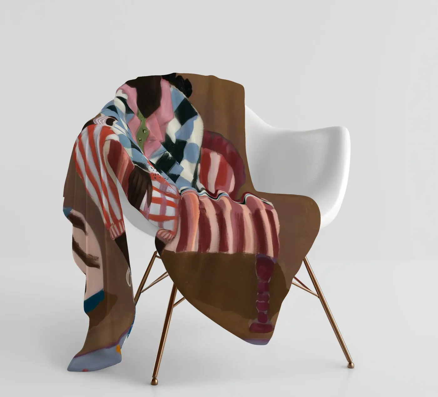 Rustic Striped Reflection fleece blanket by Ebony Carpenter