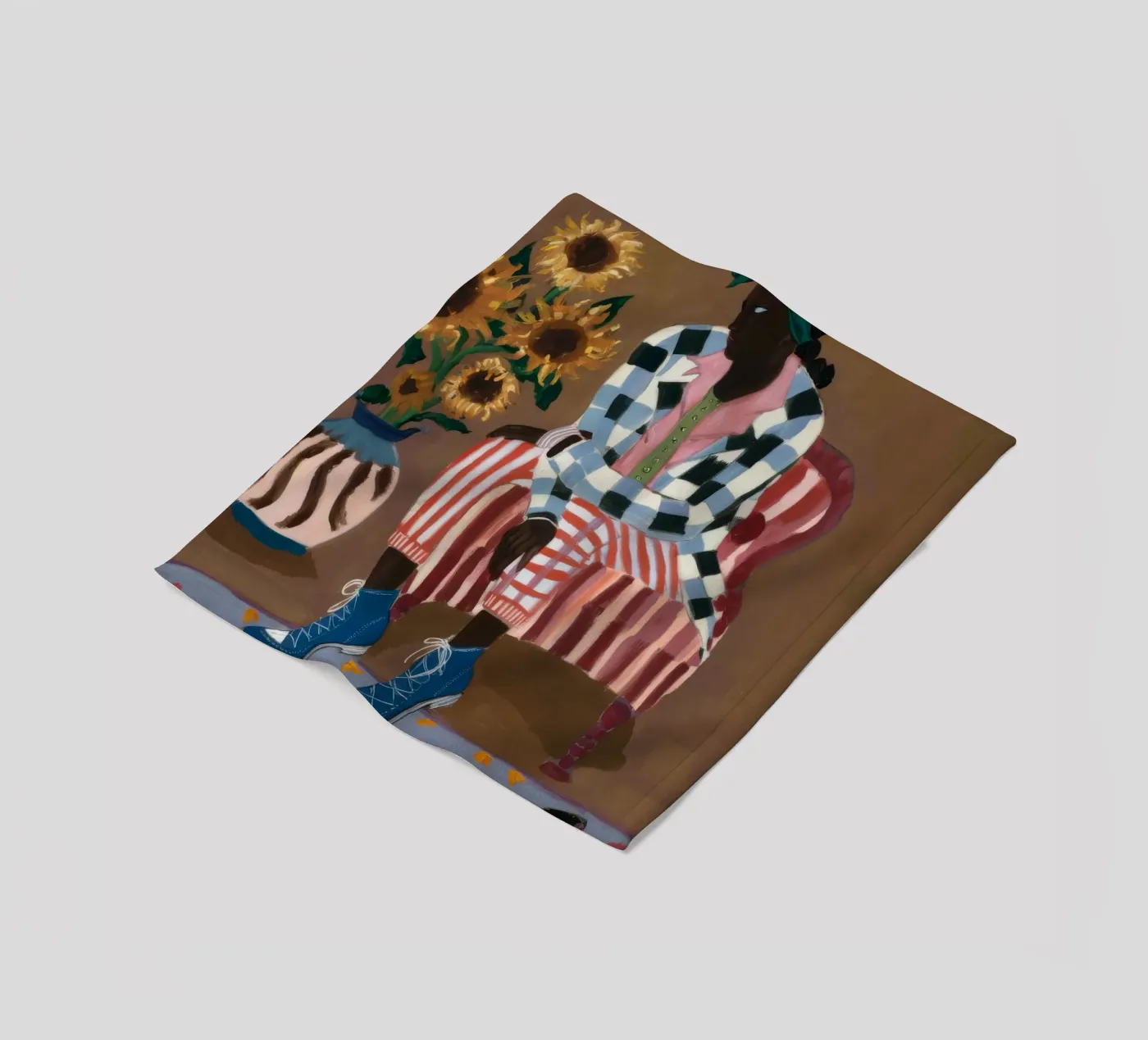 Rustic Striped Reflection fleece blanket by Ebony Carpenter