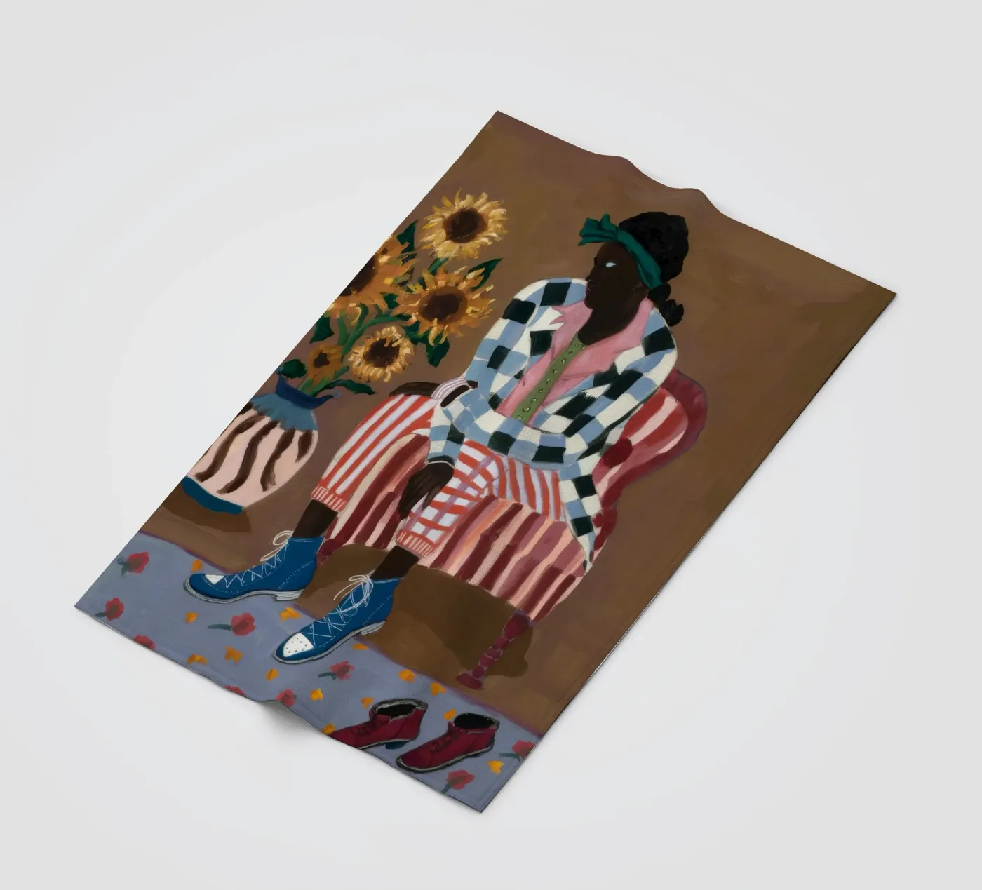 Rustic Striped Reflection fleece blanket by Ebony Carpenter