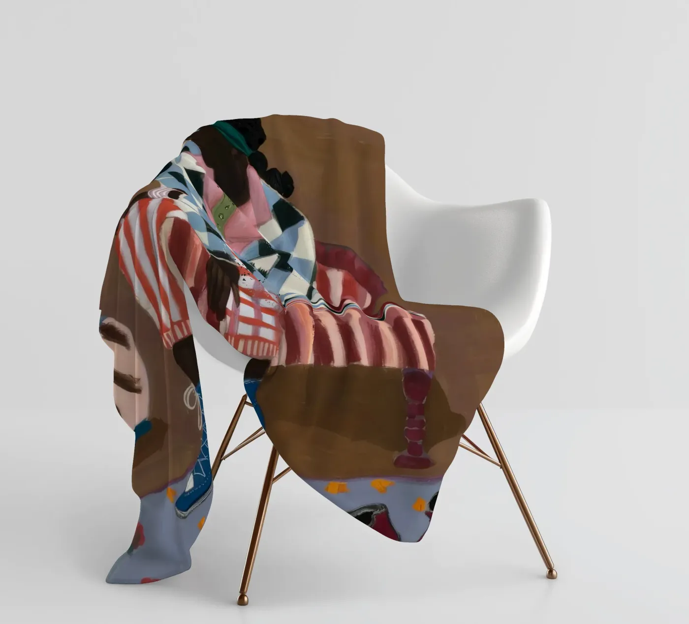 Rustic Striped Reflection fleece blanket by Ebony Carpenter