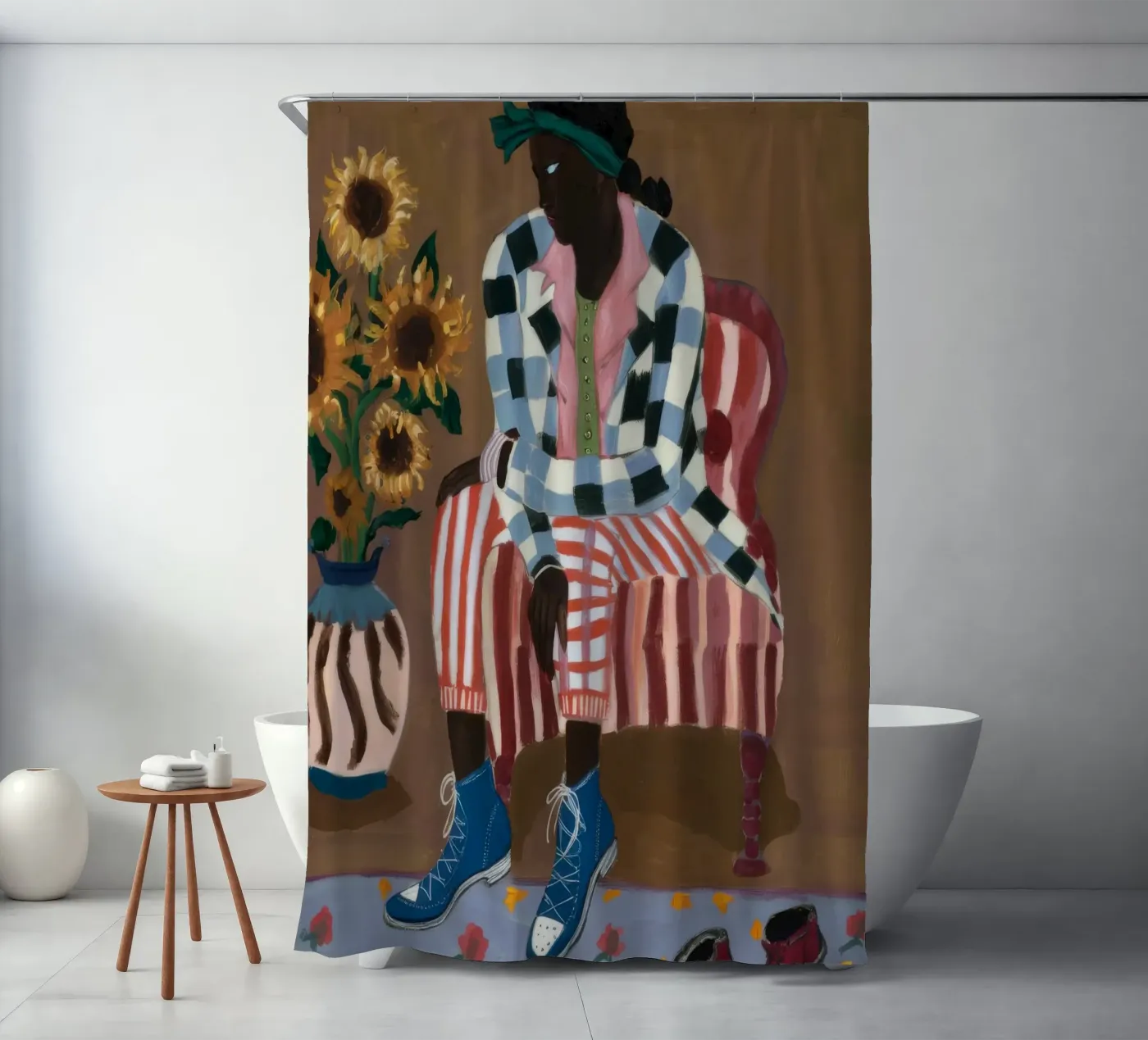 Rustic Striped Reflection tenda da doccia da Ebony Carpenter