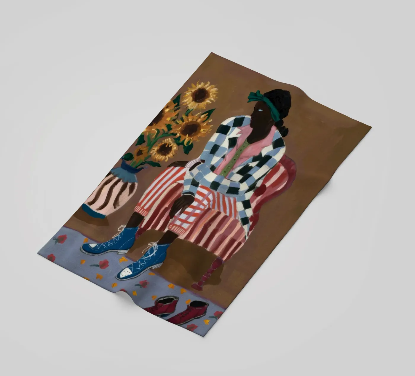 Rustic Striped Reflection beach towel by Ebony Carpenter