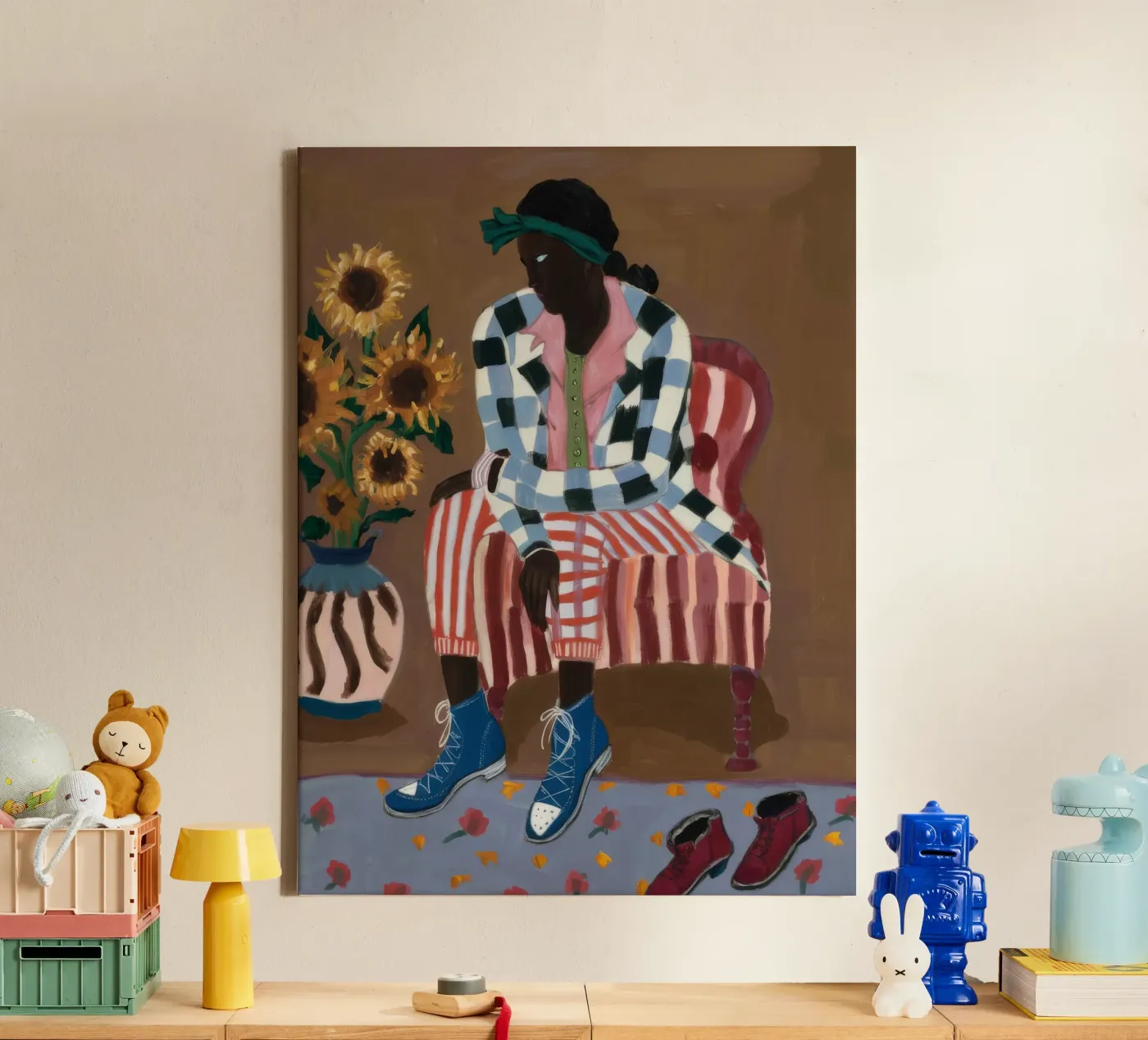Rustiek gestreepte reflectie canvas van Ebony Carpenter