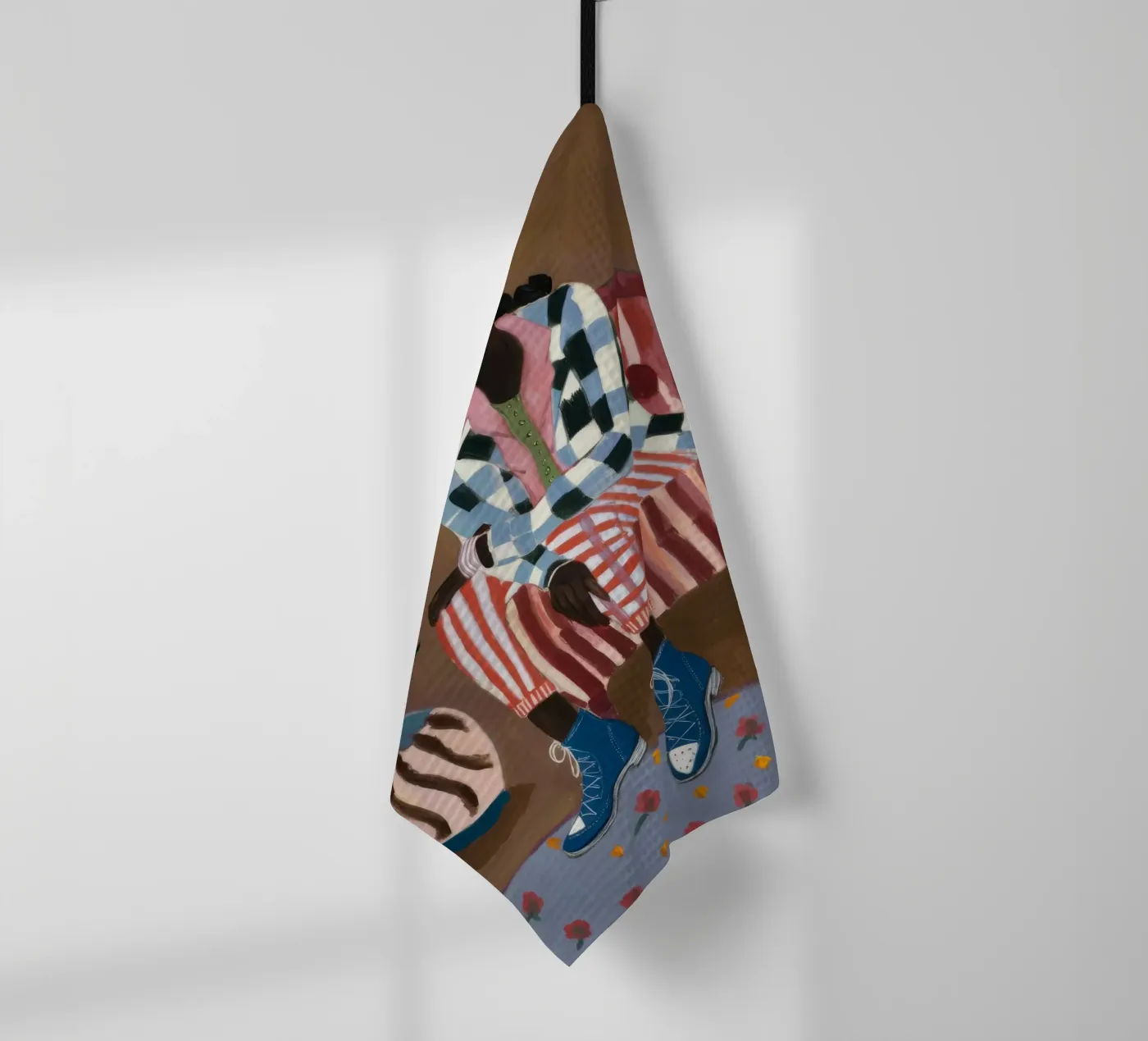 Rustic Striped Reflection theedoek van Ebony Carpenter