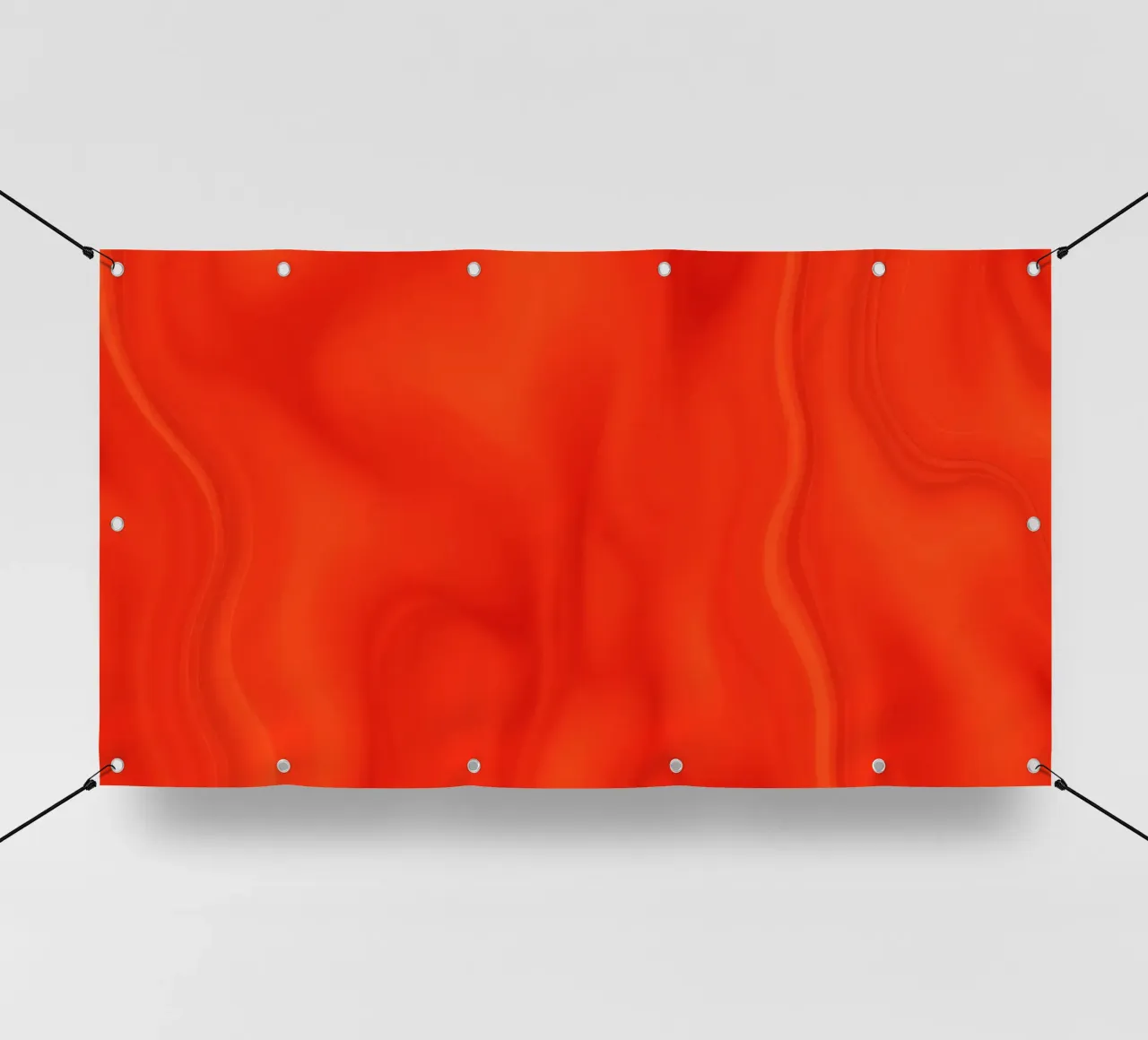 Leuchtend orangefarbenes abstraktes Design mit fließenden Mustern PVC Plane von DesignDoodle
