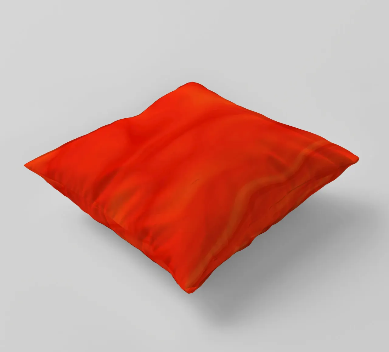 Vibrant orange abstract design with flowing patterns decorative cushion by DesignDoodle