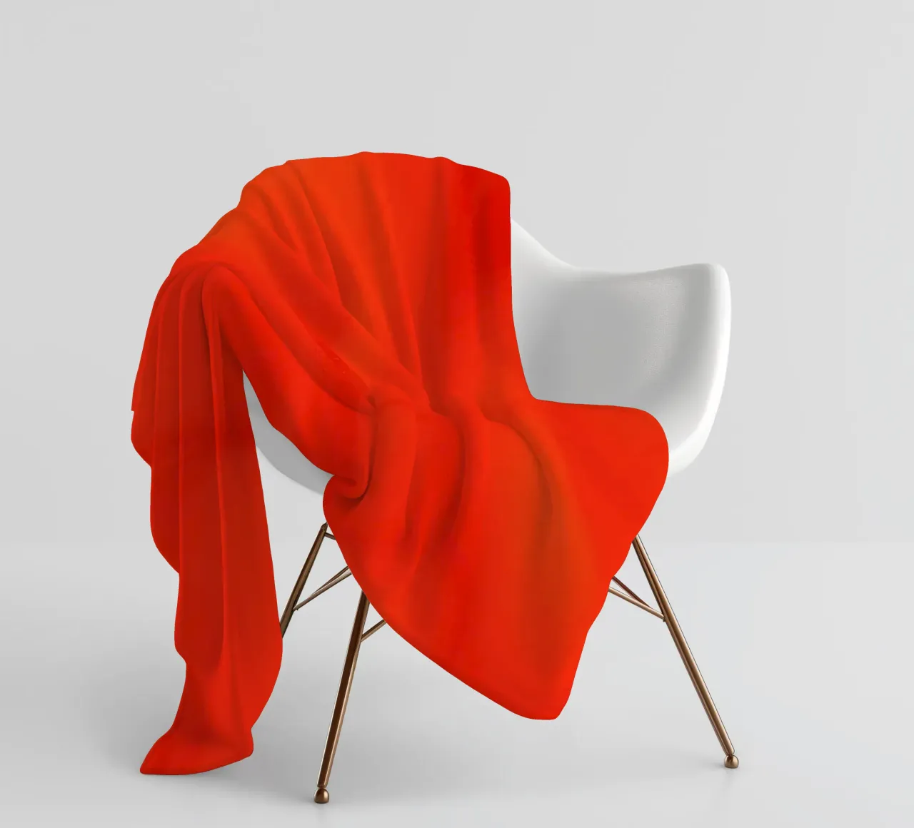 Vibrant orange abstract design with flowing patterns fleece blanket by DesignDoodle