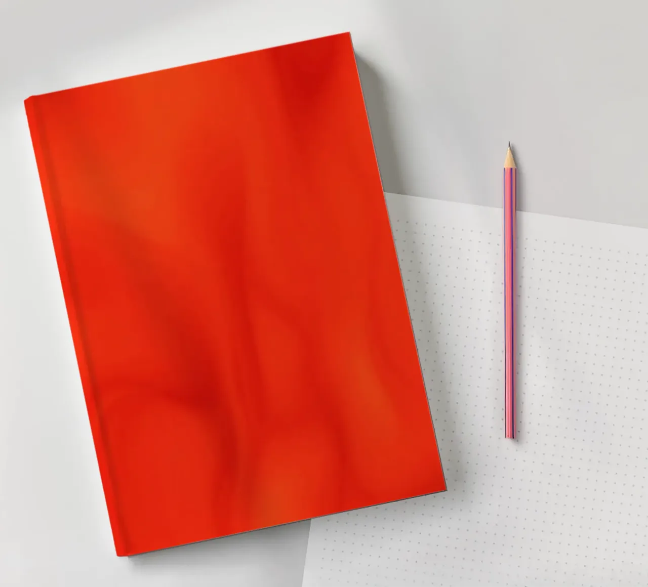 Vibrant orange abstract design with flowing patterns notebook by DesignDoodle