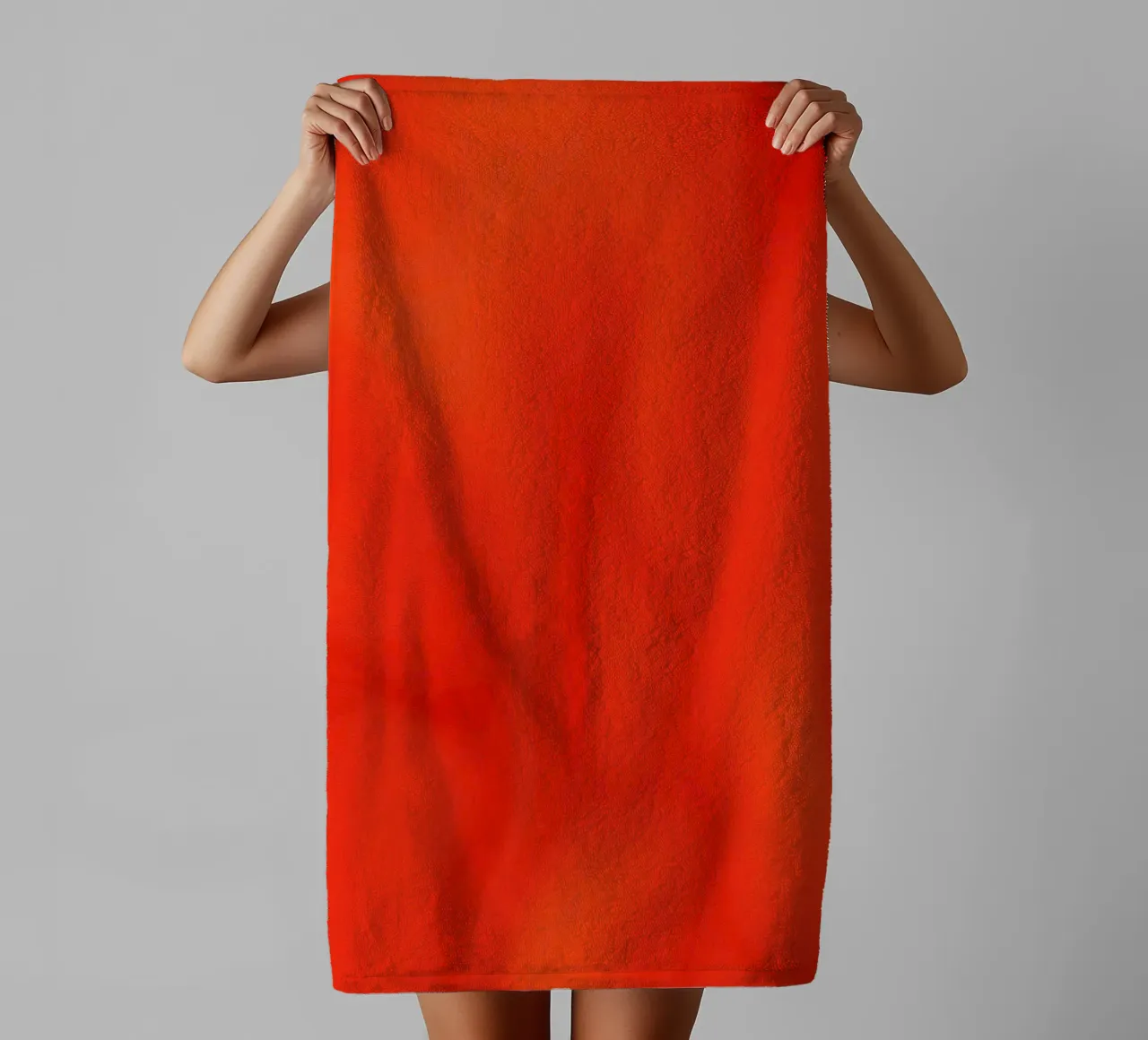 Vibrant orange abstract design with flowing patterns towel by DesignDoodle