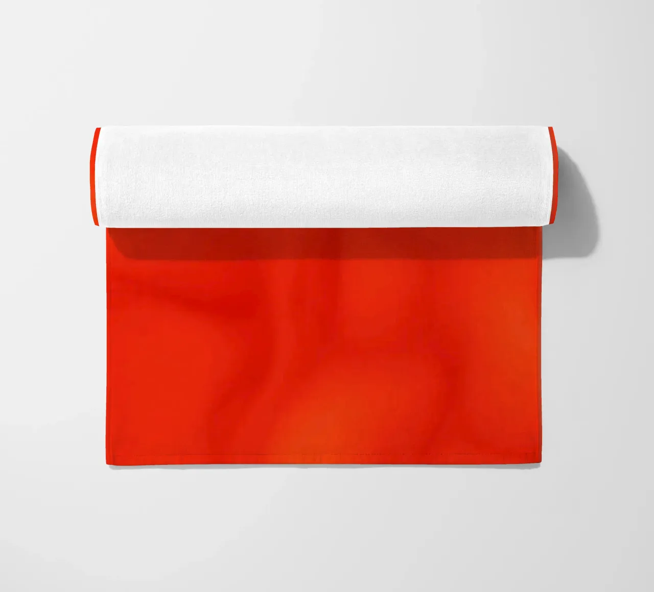 Vibrant orange abstract design with flowing patterns beach towel by DesignDoodle