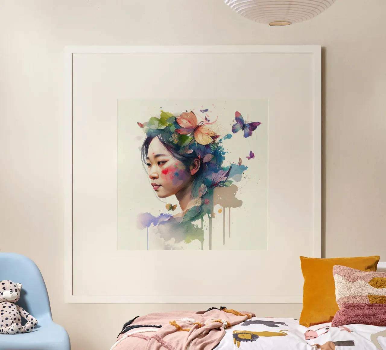 Acquerello floreale Donna asiatica poster da Chromatic Fusion Studio