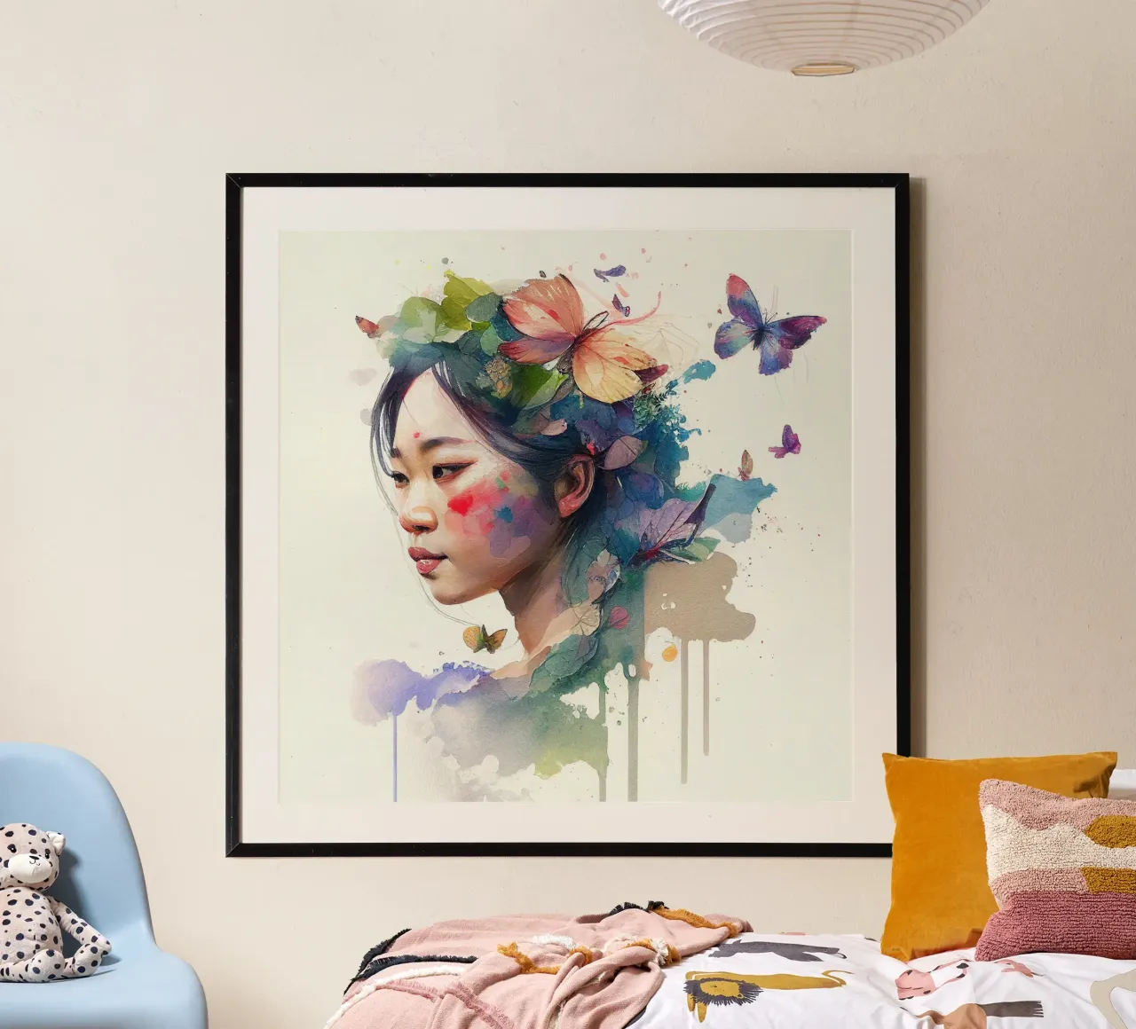 Acquerello floreale Donna asiatica poster da Chromatic Fusion Studio