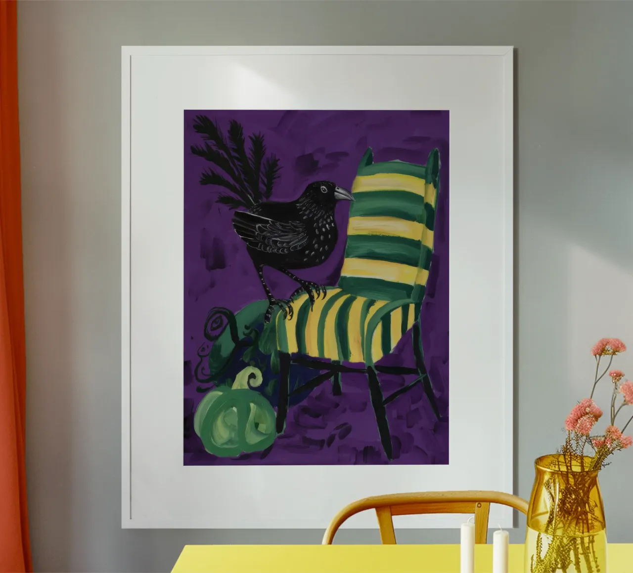 Sedia verde mistica poster con telaio in alluminio da Ebony Carpenter