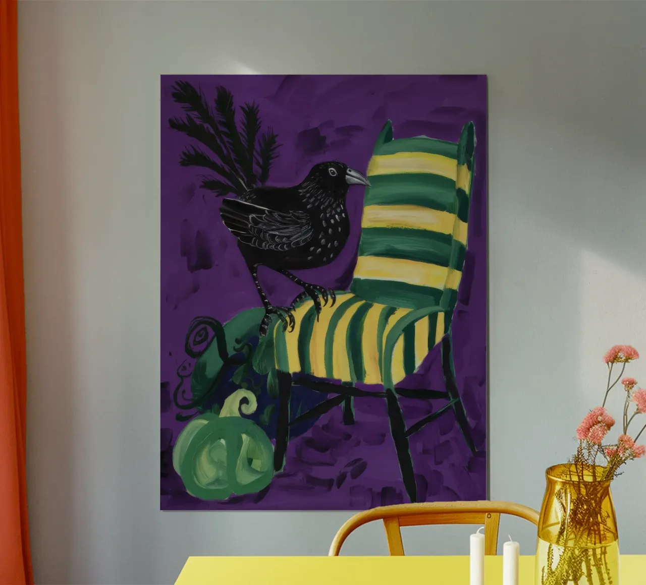 Sedia verde mistica poster con telaio in alluminio da Ebony Carpenter