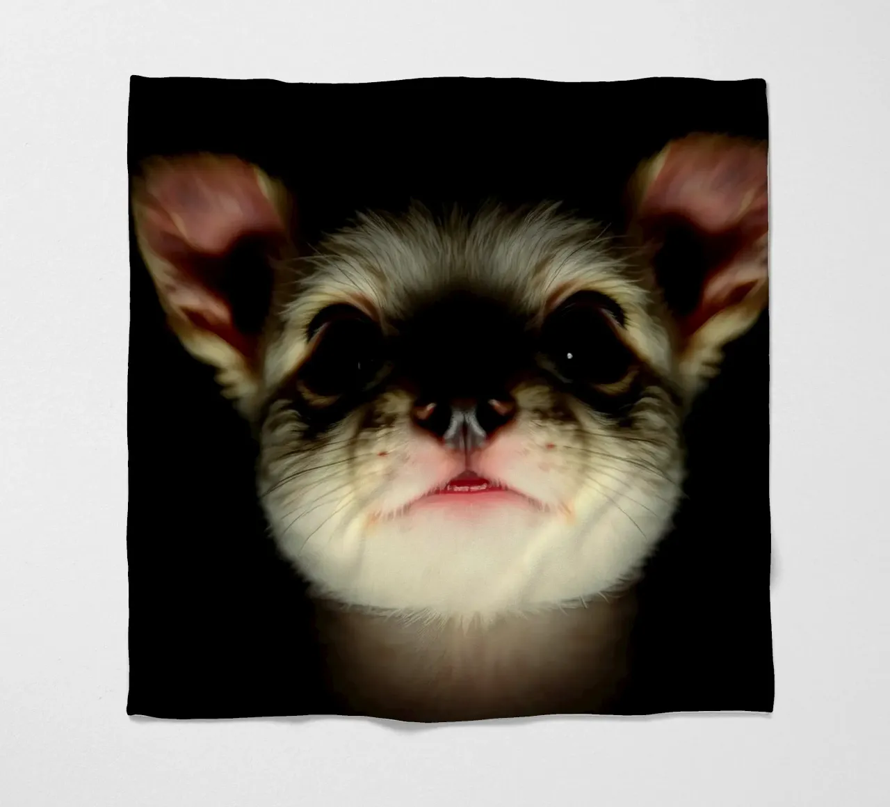 Cute small and scary animal with big ears illuminated fleece blanket by DesignDoodle