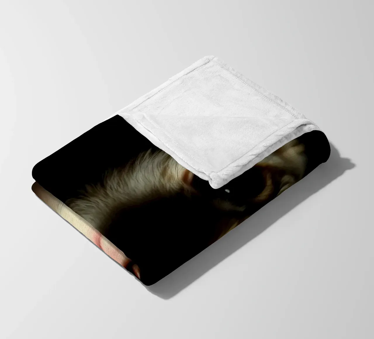 Cute small and scary animal with big ears illuminated fleece blanket by DesignDoodle